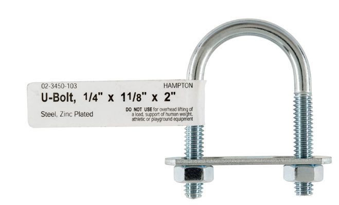 BOLT U 1/4"X1-1/8"X2"