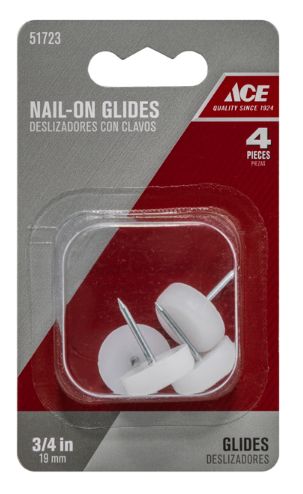 Ace White 3/4 in. Nail-On Plastic Chair Glide 1 pk Ace White 3/4 in. Nail-On Plastic Chair Glide 1 pk