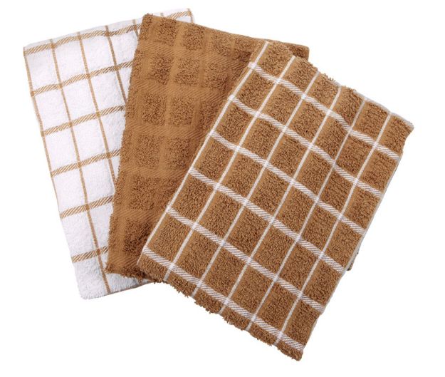 KITCHEN TOWEL MOCHA3-PK