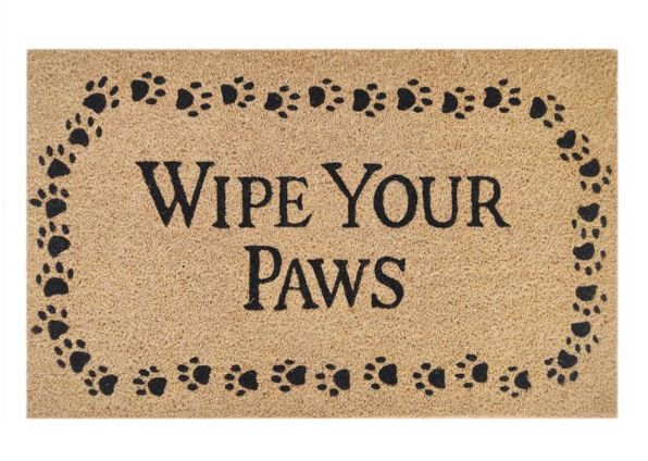 First Concept 18 in. W X 30 in. L Black/Brown Wipe Your Paws Coir Door Mat