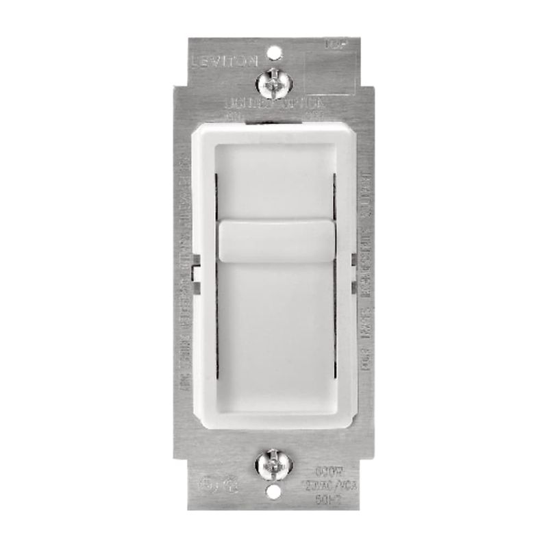 Leviton Decora SureSlide White 600 W Slide Dimmer Switch 1 pk