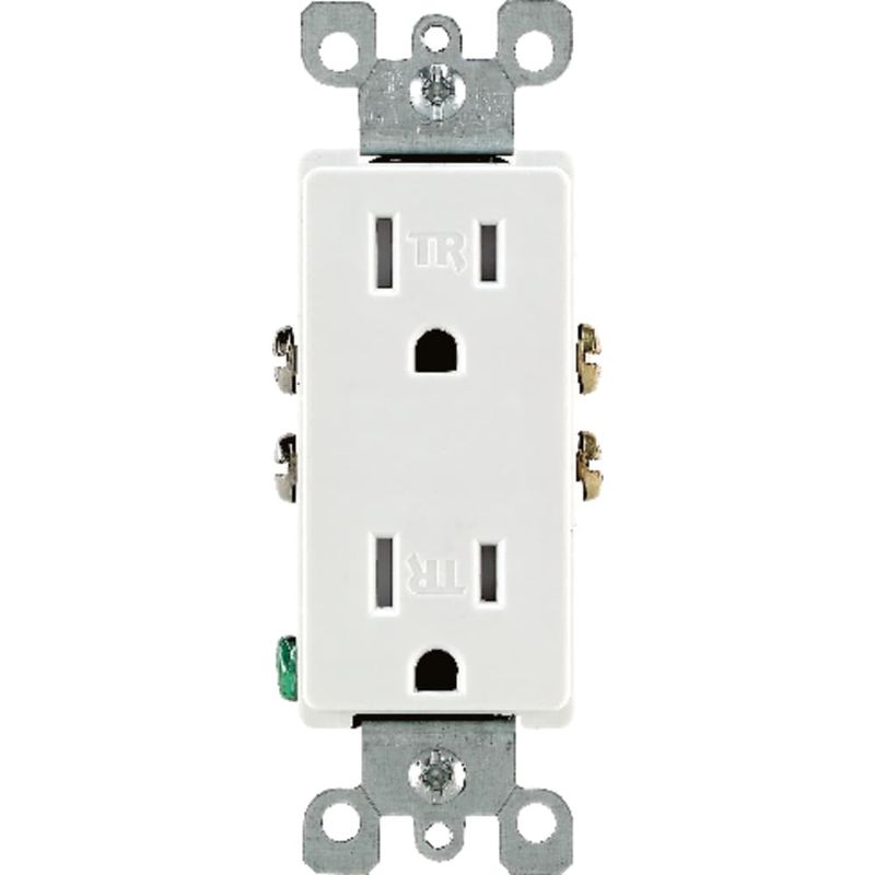 Leviton Decora 15 amps 125 V Duplex White Outlet 5-15R 1 pk
