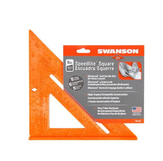 Swanson Speedlite 8.125 in. L X .875 in. H Plastic Speed Square Swanson Speedlite 8.125 in. L X .875 in. H Plastic Speed Square