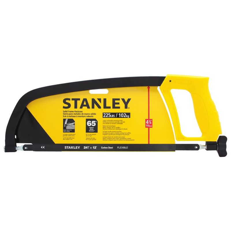 Stanley 12 in. Carbon Steel Hacksaw Black/Yellow 1 pc Stanley 12 in. Carbon Steel Hacksaw Black/Yellow 1 pc