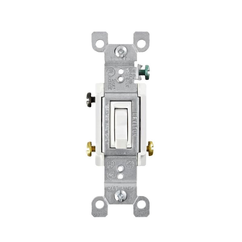 Leviton 15 amps Three Pole 3-Way Toggle AC Quiet Switch White 1 pk