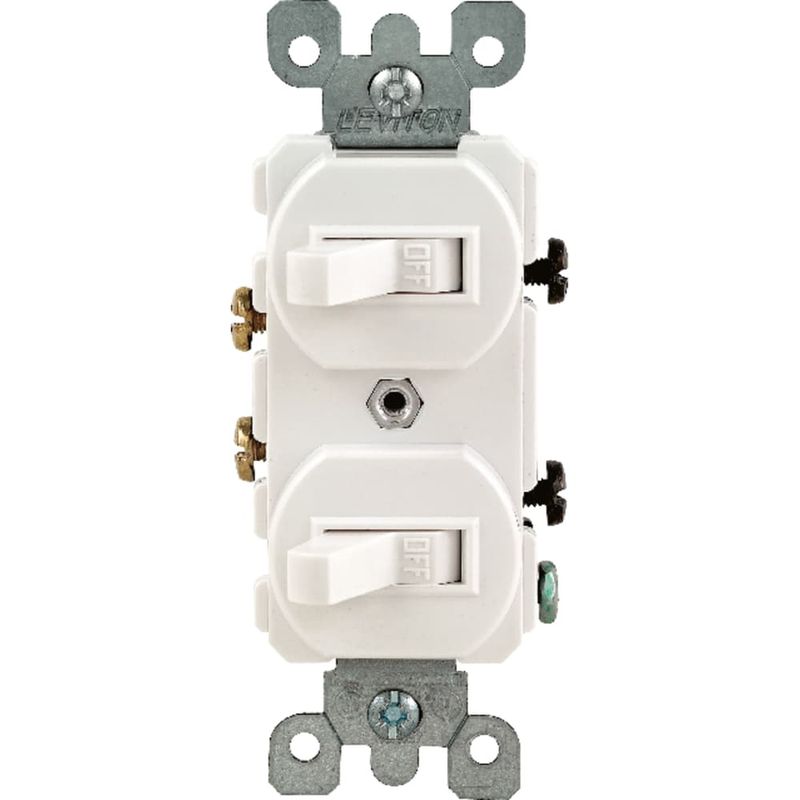 Leviton 15 amps Single Pole Toggle Switch White 1 pk