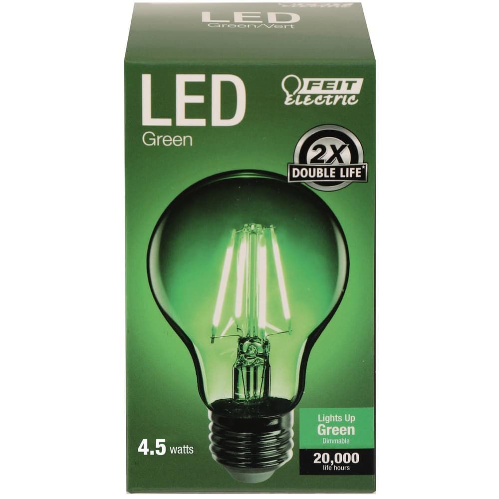 Feit A19 E26 (Medium) Filament LED Bulb Green 30 Watt Equivalence 1 pk Feit A19 E26 (Medium) Filament LED Bulb Green 30 Watt Equivalence 1 pk