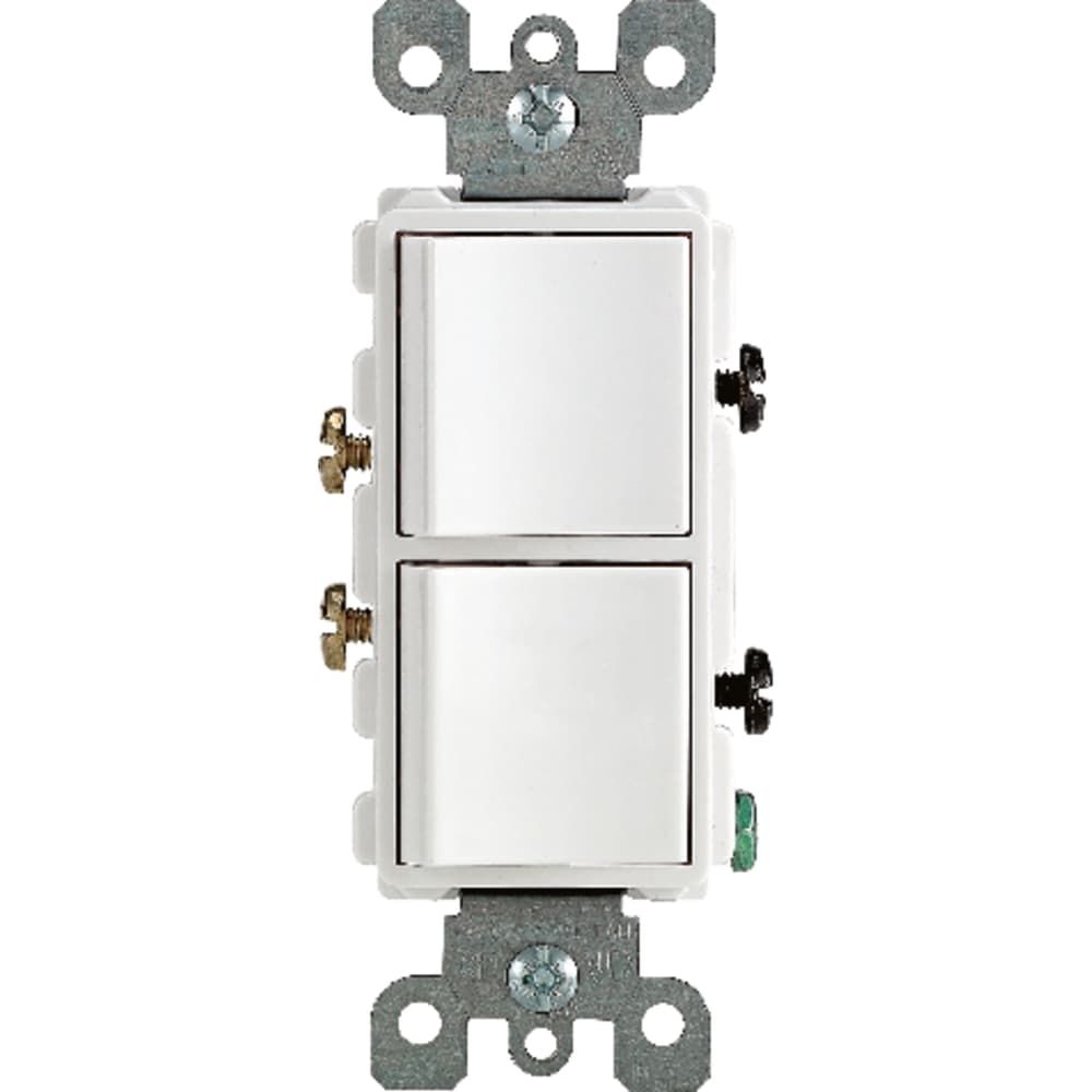 Leviton Decora 15 amps Single Pole Combination AC Quiet Switch White 1 pk