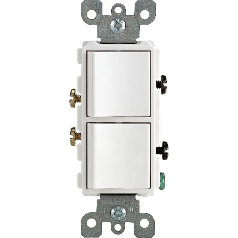 Leviton Decora 15 amps Single Pole Combination AC Quiet Switch White 1 pk