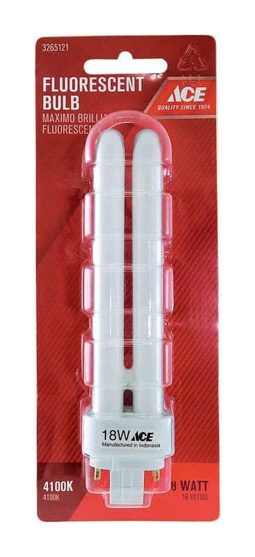 Ace 18 W 4.45 in. L Fluorescent Bulb Cool White Biax 4100 K 1 pk Ace 18 W 4.45 in. L Fluorescent Bulb Cool White Biax 4100 K 1 pk