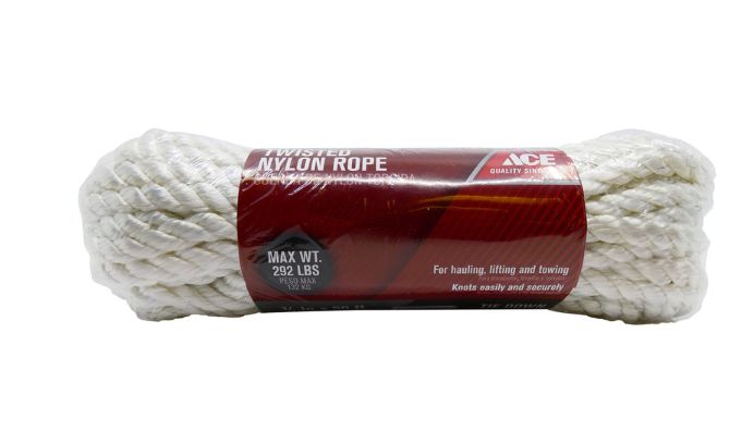 Ace 3/8 in. D X 50 ft. L White Twisted Nylon Rope