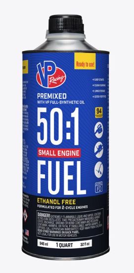 VP Racing Fuels Small Engine Ethanol-Free 2-Cycle 50:1 Pre-Mixed Fuel 1 qt VP Racing Fuels Small Engine Ethanol-Free 2-Cycle 50:1 Pre-Mixed Fuel 1 qt