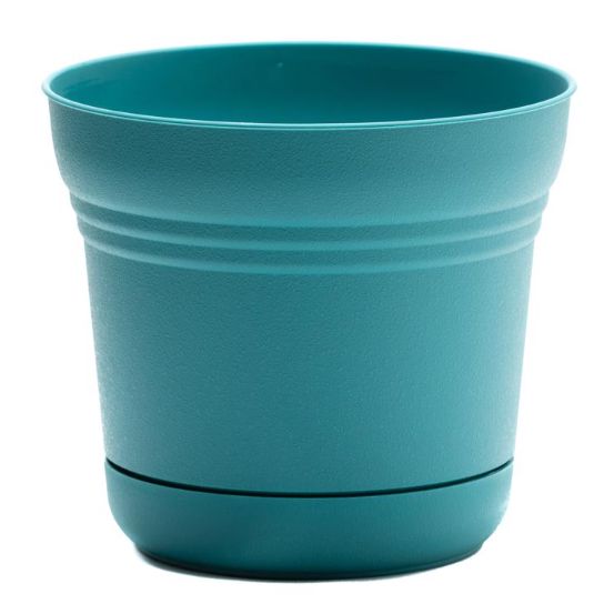 Bloem Saturn 6.5 in. H X 7.25 in. W Resin Traditional Planter Bermuda Teal