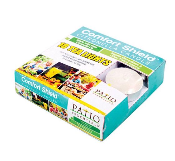 Patio Essentials Citronella Tea Light Candle For Mosquitoes/Other Flying Insects 18 pk