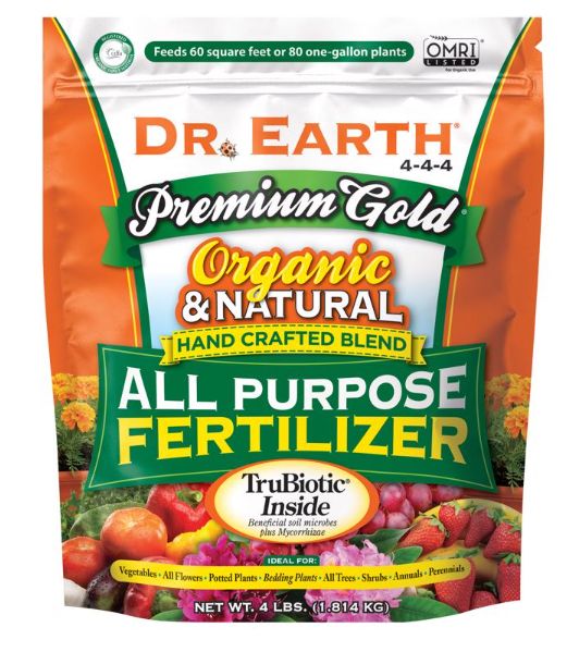 Dr. Earth Premium Gold All Purpose Organic Flowers/Fruits/Vegetables All Purpose Plant Food 4 lb Dr. Earth Premium Gold All Purpose Organic Flowers/Fruits/Vegetables All Purpose Plant Food 4 lb