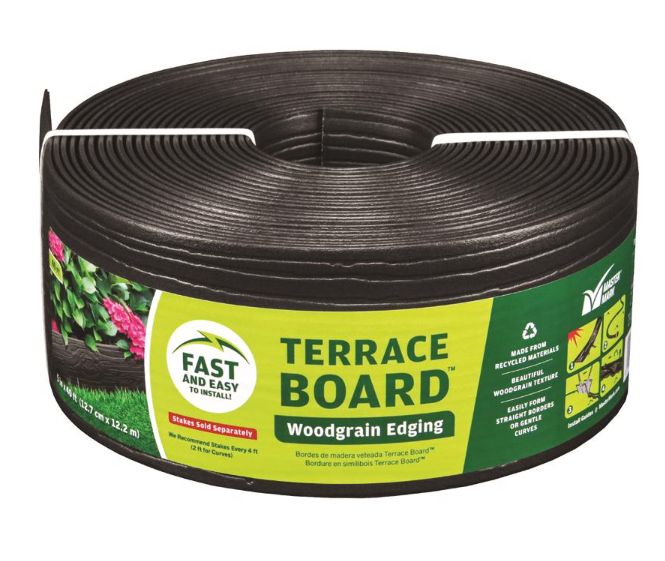 Master Mark Terrace Board 40 ft. L X 4 in. H Plastic Black Lawn Edging