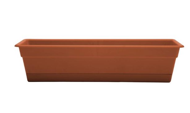 Bloem Dura Cotta 5.75 in. H X 24 in. W X 7.5 in. D Plastic Window Box Terra Cotta
