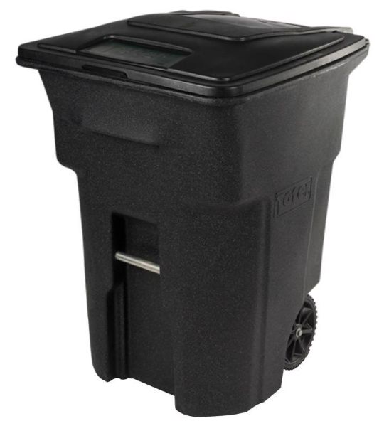 Toter 48 gal Black Polyethylene Wheeled Garbage Can Lid Included