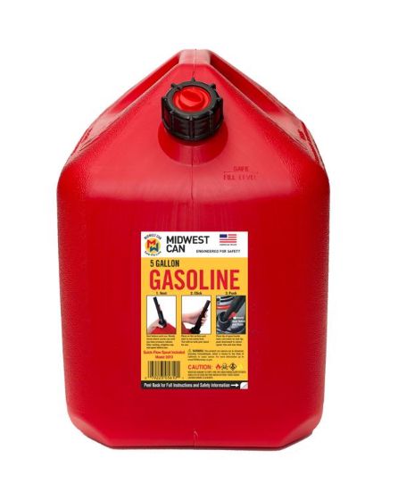 Midwest Can Quick Flow Spout Plastic Gas Can 5 gal