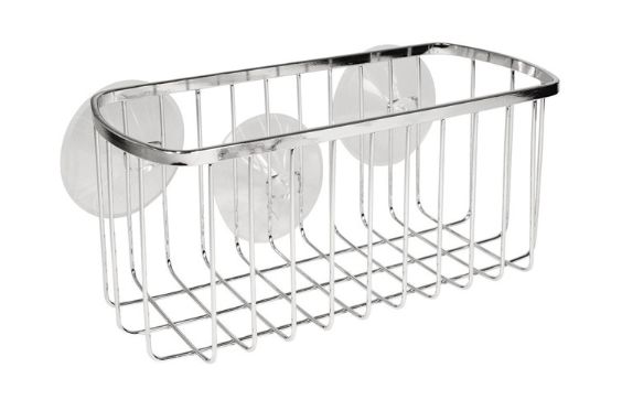 iDesign 4 H X 9 in. W X 4 in. L Chrome Silver Shower Basket