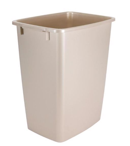Rubbermaid 9 gal Bisque Plastic Open Top Trash Can