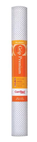 Con-Tact Grip Premium 4 ft. L X 20 in. W White Non-Adhesive Shelf Liner