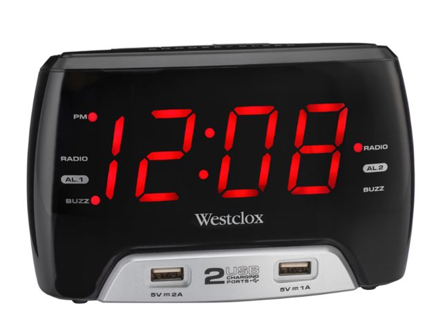 Westclox 1.4 in. Black USB Clock Radio Digital Plug-In Westclox 1.4 in. Black USB Clock Radio Digital Plug-In