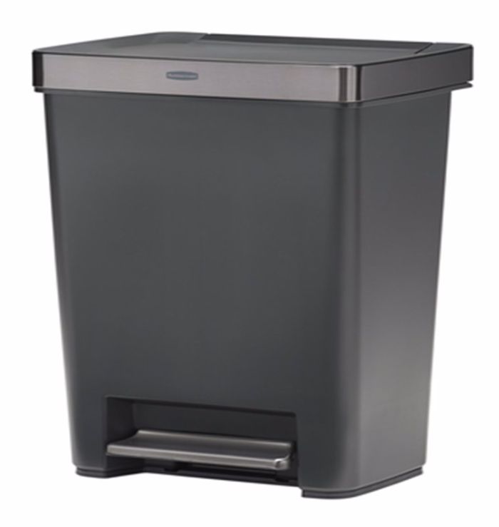 Rubbermaid Premier Series III 13 gal Gray Plastic/Stainless Steel Step On Trash Can