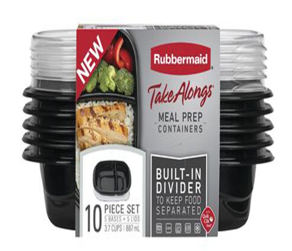 Rubbermaid Take Alongs 3.7 cups Black Food Container and Lid 5 pk Rubbermaid Take Alongs 3.7 cups Black Food Container and Lid 5 pk