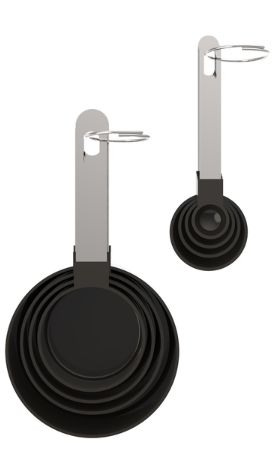 Core Kitchen Stainless Steel Black/Silver Measuring Spoon and Cup Set