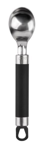 Core Kitchen Black/Silver Stainless Steel/TPR Ice Cream Scoop