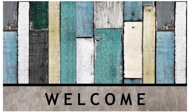 Sports Licensing Solutions 18 in. W X 30 in. L Multi-Color Plank Rubber Door Mat