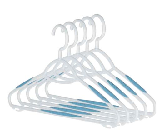 Whitmor 10-1/10 in. H X 2/5 in. W X 16-4/5 in. L Plastic White Sure Grip Hanger 5 pk Whitmor 10-1/10 in. H X 2/5 in. W X 16-4/5 in. L Plastic White Sure Grip Hanger 5 pk