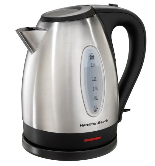 Hamilton Beach 1.7 L Black/Silver Electric Kettle