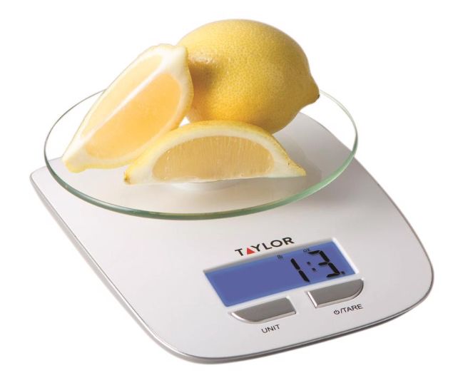 Taylor Silver/White Digital Kitchen Scale 11 lb