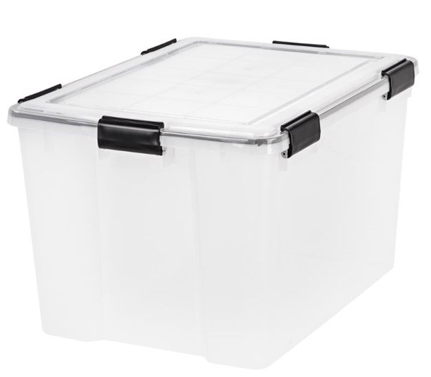 IRIS WEATHERPRO 74 qt Clear Storage Tote 14.5 in. H X 17.75 in. W X 23.6 in. D Stackable
