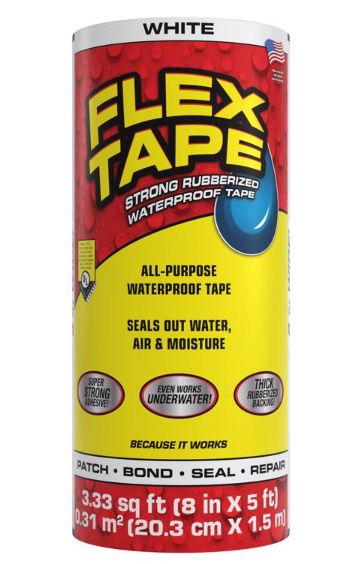 Flex Seal Family of Products Flex Tape 8 in. W X 5 ft. L White Waterproof Repair Tape