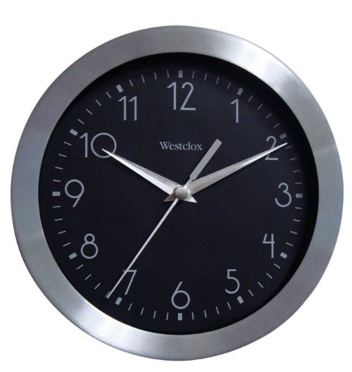 Westclox 9 in. L X 9 in. W Indoor Analog Wall Clock Metal Black