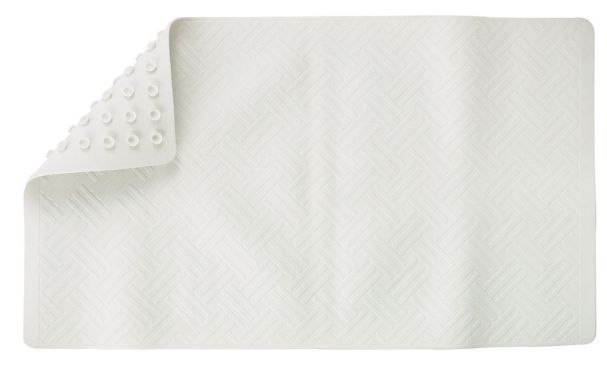 Living Accents 28 in. L X 16 in. W White Thermo Plastic Elastomer Bath Mat Latex Free