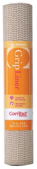 Con-Tact Grip 5 ft. L X 12 in. W Taupe Non-Adhesive Shelf Liner