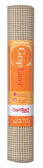 Con-Tact BeadedGrip 5 ft. L X 12 in. W Taupe Non-Adhesive Shelf Liner
