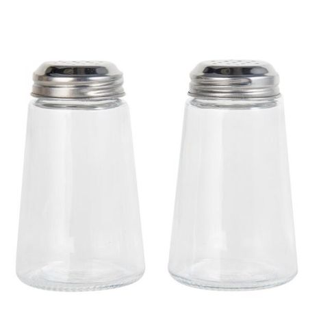 Lifetime Gemco 3 oz Clear/Silver Glass Bevelled Salt and Pepper Set 2 pk