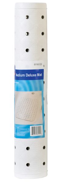 Living Accents 22 in. L X 15 in. W White Vinyl Bath Mat Latex Free