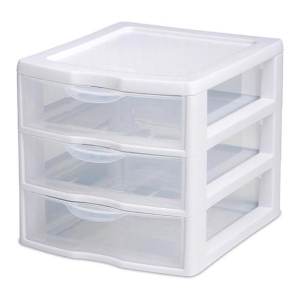 Sterilite 1.6 cu ft Clear/White Drawer Organizer 6.875 in. H X 7.25 in. W X 8.5 in. D Stackable Sterilite 1.6 cu ft Clear/White Drawer Organizer 6.875 in. H X 7.25 in. W X 8.5 in. D Stackable