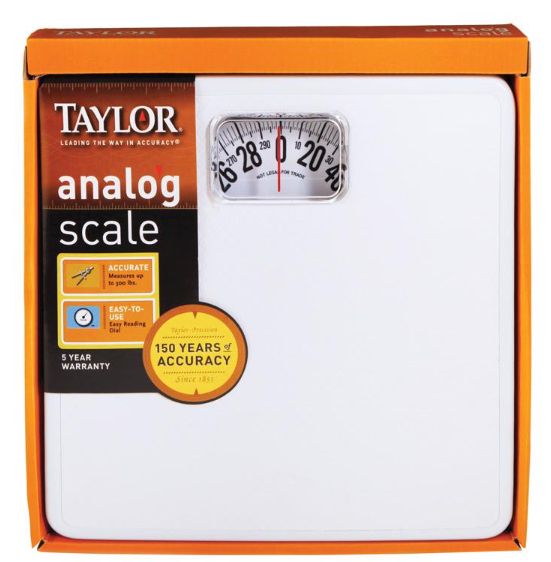 Taylor 300 lb Analog Bathroom Scale White