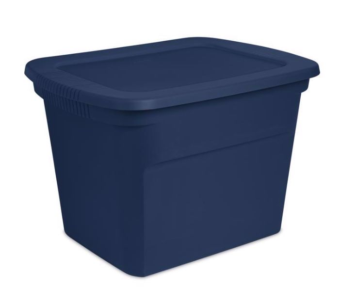 Sterilite 18 gal Blue Storage Tote 16.125 in. H X 18.375 in. W X 23.5 in. D Stackable