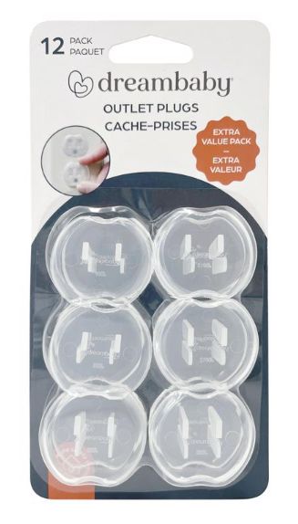 Dreambaby Clear Plastic Outlet Protector 12 pk