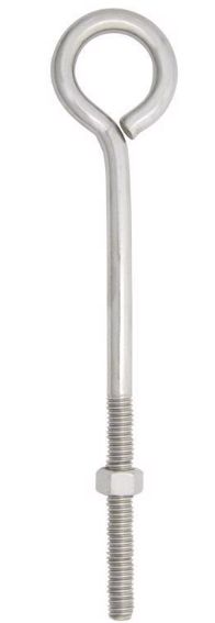 Hampton 3/8 in. X 8 in. L Stainless Stainless Steel Eyebolt Nut Included