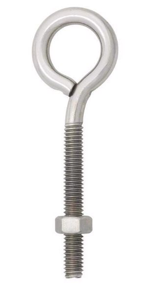 Hampton 5/16 in. X 4 in. L Stainless Stainless Steel Eyebolt with Nut Nut Included