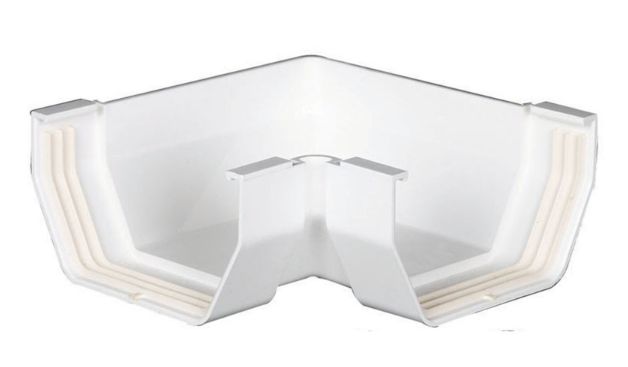 Amerimax 2.9 in. H X 6.8 in. W X 6.8 in. L White Vinyl U Gutter Corner Amerimax 2.9 in. H X 6.8 in. W X 6.8 in. L White Vinyl U Gutter Corner